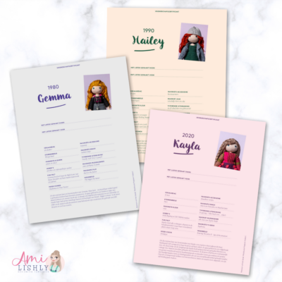 Modieuze Poppen Haken Mockup Vriendschapscertificaten Gemma Hailey Kayla